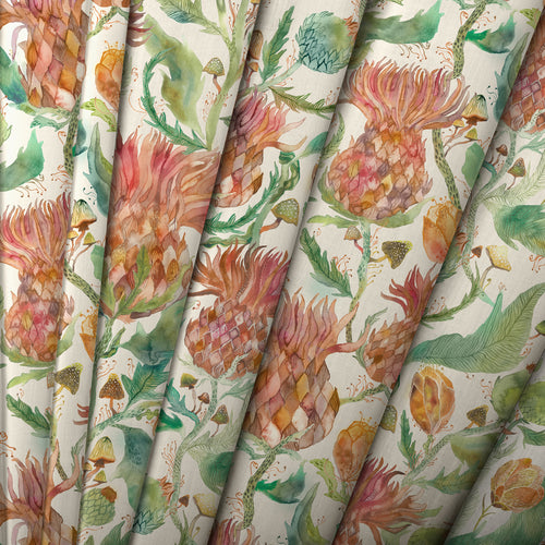 Floral Orange M2M - Fairytale Bristles Printed Cotton Made to Measure Curtains Marigold Voyage Maison