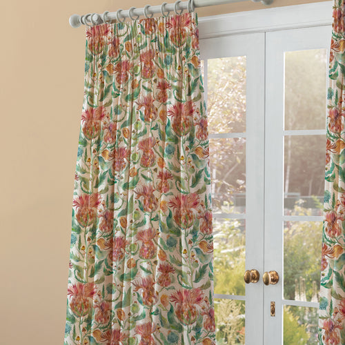 Floral Orange M2M - Fairytale Bristles Printed Cotton Made to Measure Curtains Marigold Voyage Maison