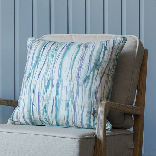 Abstract Blue Cushions - Falls Printed Feather Filled Cushion Indigo Additions