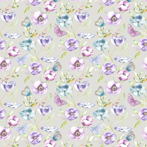 Floral Purple Fabric - Farfalla Printed Cotton Fabric (By The Metre) Plum Voyage Maison