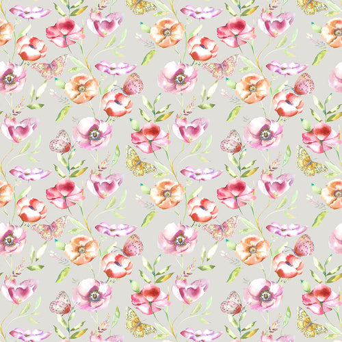 Floral Pink Fabric - Farfalla Printed Cotton Fabric (By The Metre) Rust Voyage Maison