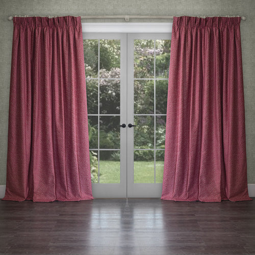 Plain Pink Curtains - Farley Woven Chenille Pencil Pleat Curtains Peony Voyage Maison