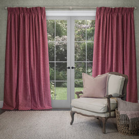Voyage Maison Farley Woven Chenille Pencil Pleat Curtains in Peony