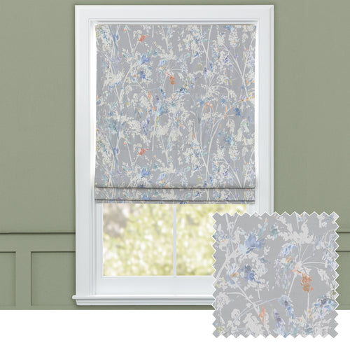 Floral Grey M2M - Fenadina Printed Cotton Made to Measure Roman Blinds Clementine Voyage Maison