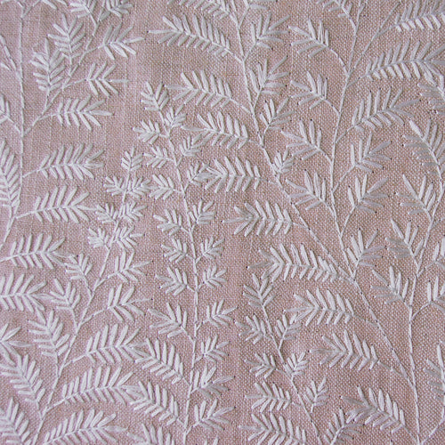 Floral Pink Fabric - Fernbank Embroidered Woven Fabric (By The Metre) Blossom Voyage Maison