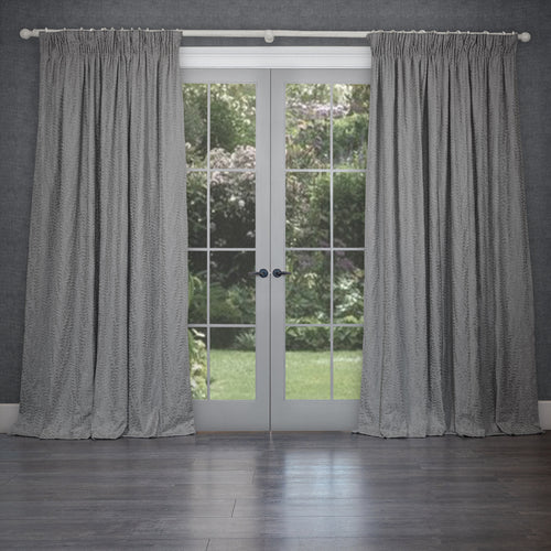 Plain Grey Curtains - Fernbank Embroidered Pencil Pleat Curtains Dove Voyage Maison