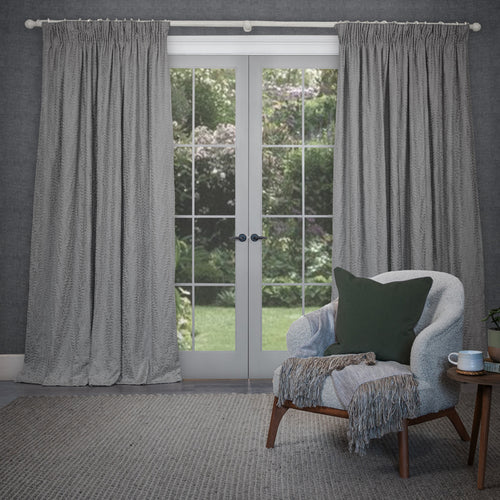 Plain Grey Curtains - Fernbank Embroidered Pencil Pleat Curtains Dove Voyage Maison