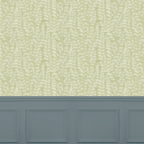 Floral Yellow Wallpaper - Fernbank  1.4m Wide Width Wallpaper (By The Metre) Lemongrass Voyage Maison