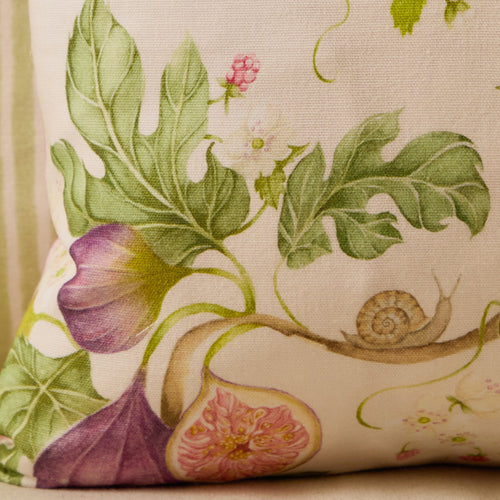 Floral Purple Cushions - Fig Gardens Printed Feather Filled Cushions Purple Voyage Maison