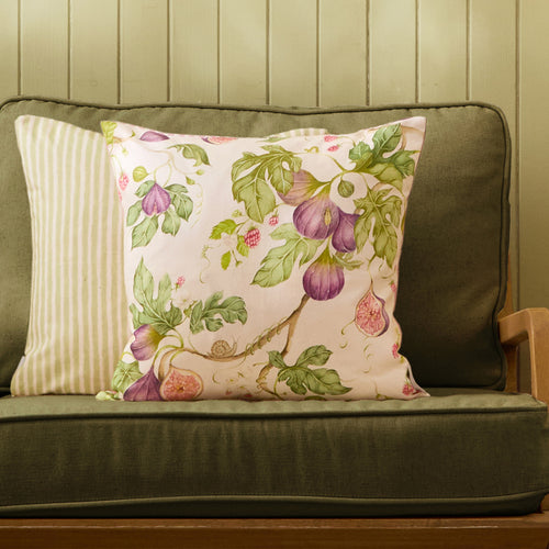 Floral Purple Cushions - Fig Gardens Printed Feather Filled Cushions Purple Voyage Maison