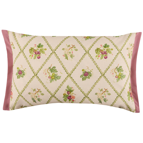 Floral Purple Cushions - Fig Trellis Printed Outdoor Polyester Filled Cushion Purple Voyage Maison