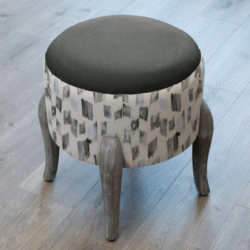 Abstract Grey Furniture - Finn Round Footstool Arwen Frost Additions