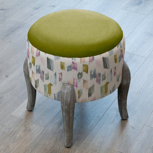Abstract Green Furniture - Finn Round Footstool Arwen Meadow Additions
