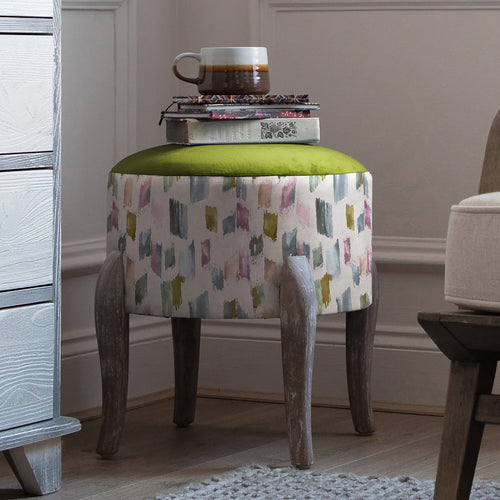 Abstract Green Furniture - Finn Round Footstool Arwen Meadow Additions