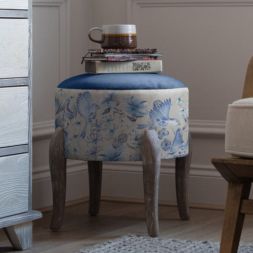 Damask Blue Furniture - Finn  Footstool Hettie Ruby Voyage Maison