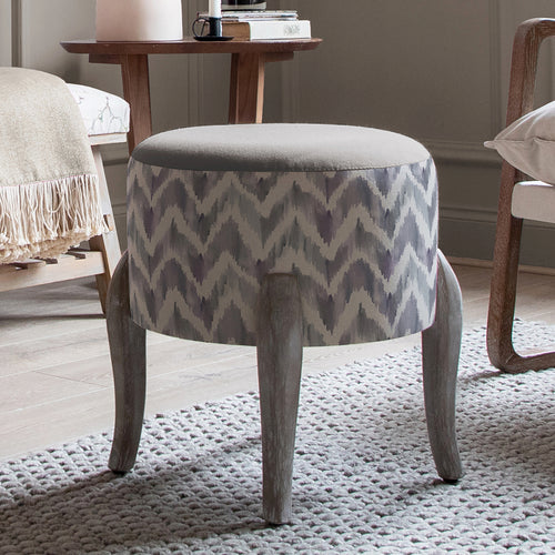 Geometric Purple Furniture - Finn Round Footstool Savannah Violet Additions