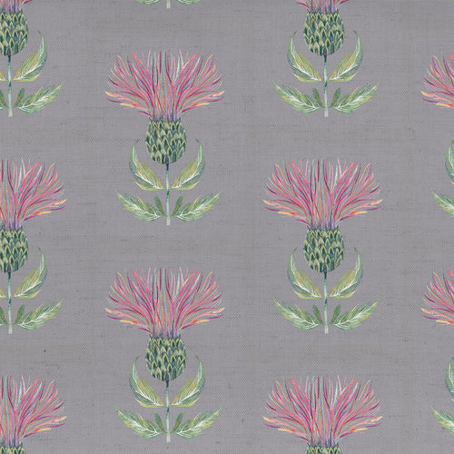 Floral Grey Fabric - Firth Printed Cotton Fabric (By The Metre) Slate Voyage Maison