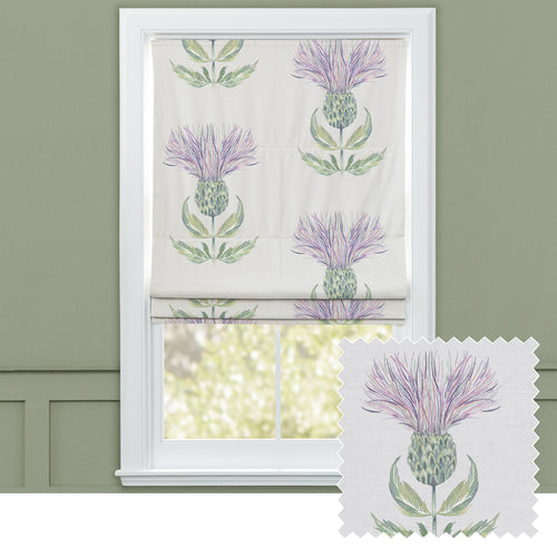 Floral Purple M2M - Firth Printed Cotton Made to Measure Roman Blinds Granite Cream Voyage Maison