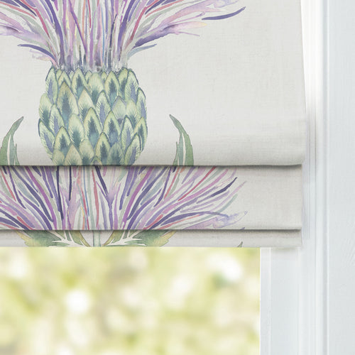 Floral Purple M2M - Firth Printed Cotton Made to Measure Roman Blinds Granite Cream Voyage Maison