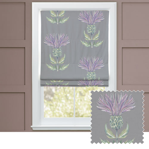 Floral Grey M2M - Firth Printed Cotton Made to Measure Roman Blinds Granite Voyage Maison