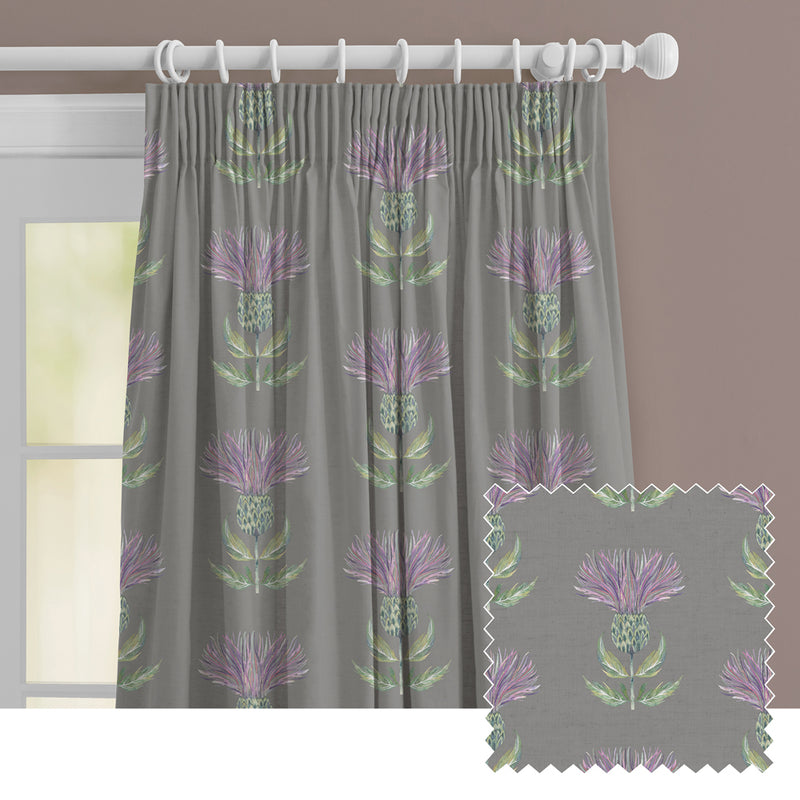 Floral Grey M2M - Firth Printed Made to Measure Curtains Granite Voyage Maison