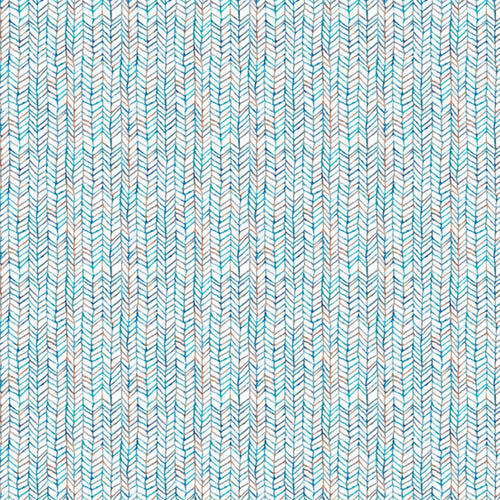 Abstract Blue Fabric - Fishing Net Printed Cotton Fabric (By The Metre) Cobalt Voyage Maison
