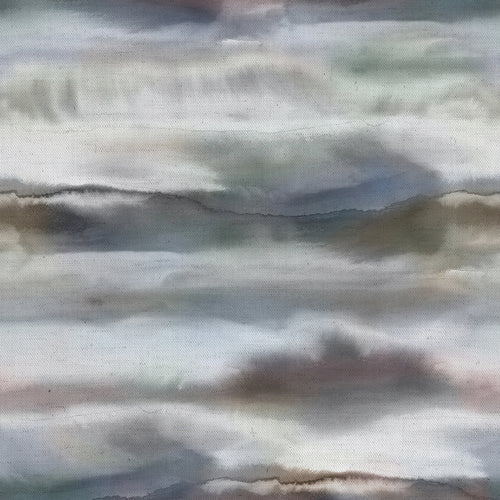 Abstract Grey Fabric - Fjord Printed Cotton Fabric (By The Metre) Slate Voyage Maison