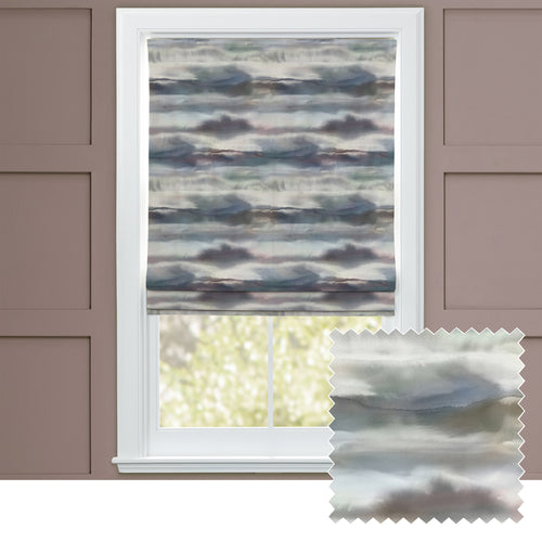 Abstract Grey M2M - Fjord Printed Cotton Made to Measure Roman Blinds Default Voyage Maison