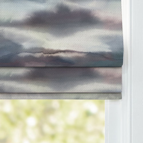 Abstract Grey M2M - Fjord Printed Cotton Made to Measure Roman Blinds Default Voyage Maison