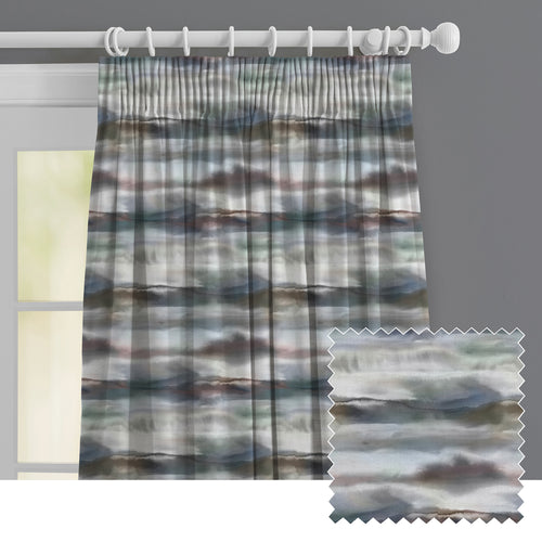 Abstract Grey M2M - Fjord Printed Made to Measure Curtains Slate Voyage Maison