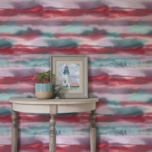 Abstract Red Wallpaper - Fjord  1.4m Wide Width Wallpaper (By The Metre) Abalone Voyage Maison