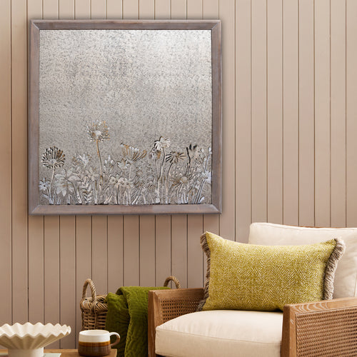 Floral Grey Accessories - Fleur Et Faune Square Antique Mirror Greywash Voyage Maison