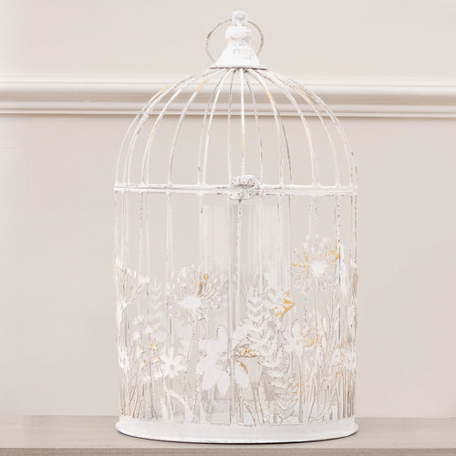Fleur Et Faune Metal Floral Lantern White