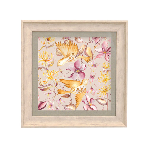 Floral Pink Wall Art - Floella  Framed Print Birch/Primrose Voyage Maison