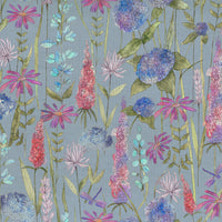 Samples - Florabunda Printed Fabric Sample Swatch Bluebell Voyage Maison