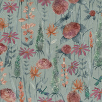  Samples - Florabunda Printed Fabric Sample Swatch Cornflower Voyage Maison
