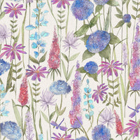  Samples - Florabunda Ecru Printed Fabric Sample Swatch Bluebell Voyage Maison