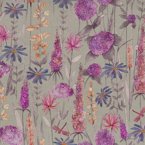 Floral Pink Fabric - Florabunda Printed Cotton Fabric (By The Metre) Fuchsia Pink Voyage Maison