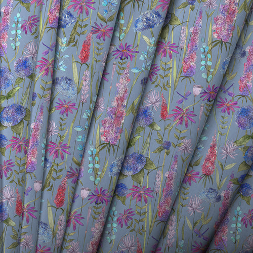 Floral Blue M2M - Florabunda Printed Cotton Made to Measure Roman Blinds Bluebell Blue Voyage Maison