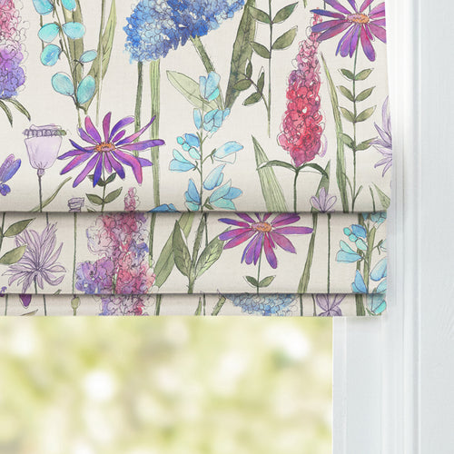 Floral Blue M2M - Florabunda Printed Cotton Made to Measure Roman Blinds Bluebell/Cream Voyage Maison