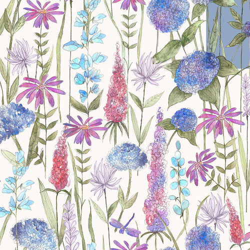 Floral Blue M2M - Florabunda Printed Cotton Made to Measure Roman Blinds Bluebell/Cream Voyage Maison