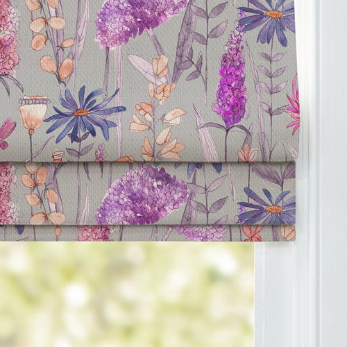 Floral Pink M2M - Florabunda Printed Cotton Made to Measure Roman Blinds Fuchsia Pink Voyage Maison