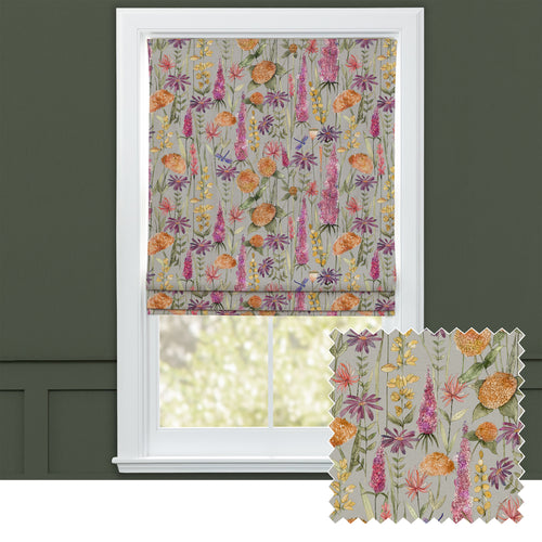 Floral Orange M2M - Florabunda Printed Cotton Made to Measure Roman Blinds Russet/Beige Voyage Maison