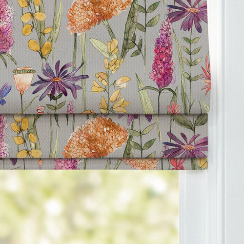 Floral Orange M2M - Florabunda Printed Cotton Made to Measure Roman Blinds Russet/Beige Voyage Maison