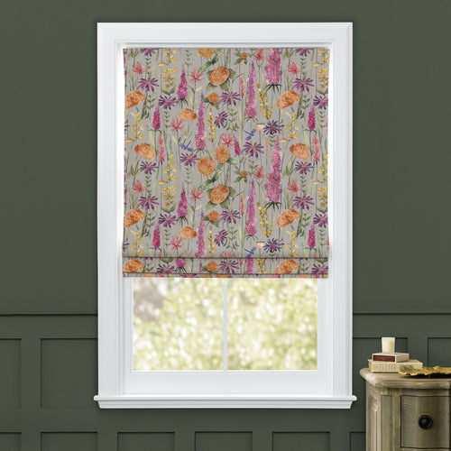 Floral Orange M2M - Florabunda Printed Cotton Made to Measure Roman Blinds Russet/Beige Voyage Maison