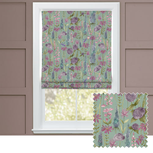 Floral Green M2M - Florabunda Printed Cotton Made to Measure Roman Blinds Verde Green Voyage Maison