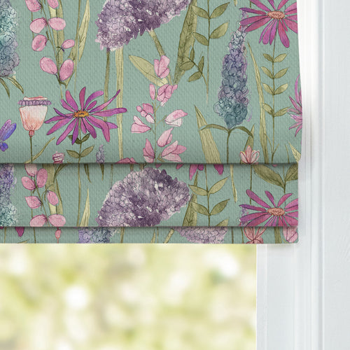 Floral Green M2M - Florabunda Printed Cotton Made to Measure Roman Blinds Verde Green Voyage Maison