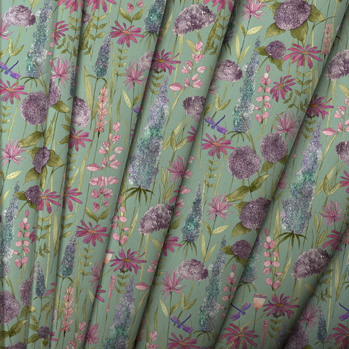 Floral Green M2M - Florabunda Printed Cotton Made to Measure Roman Blinds Verde Green Voyage Maison