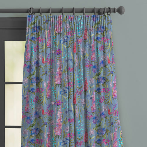 Floral Blue M2M - Florabunda Printed Made to Measure Curtains Bluebell Voyage Maison