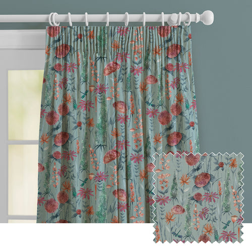 Floral Blue M2M - Florabunda Printed Made to Measure Curtains Cornflower Voyage Maison